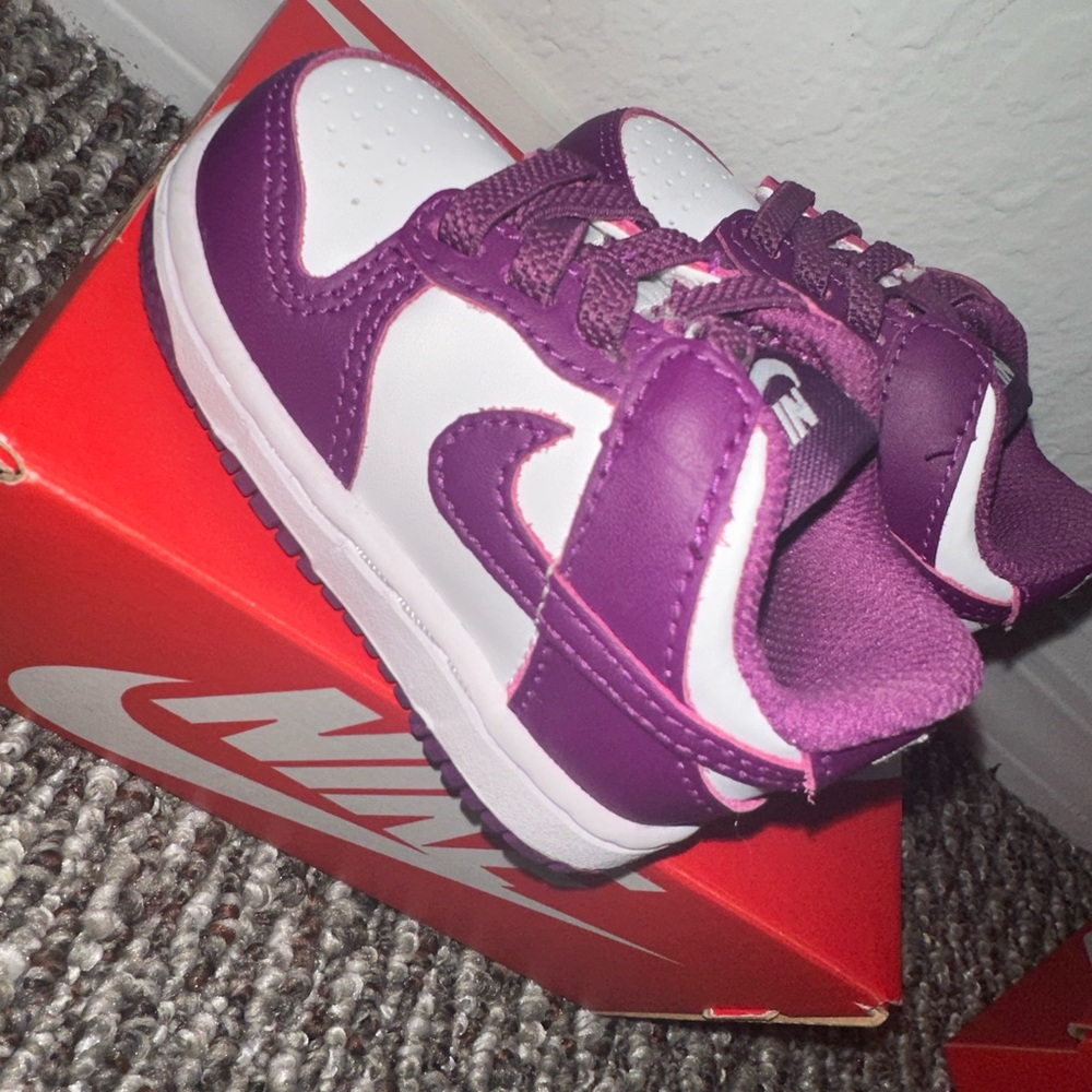 Nike Kids Purple and White Sneakers